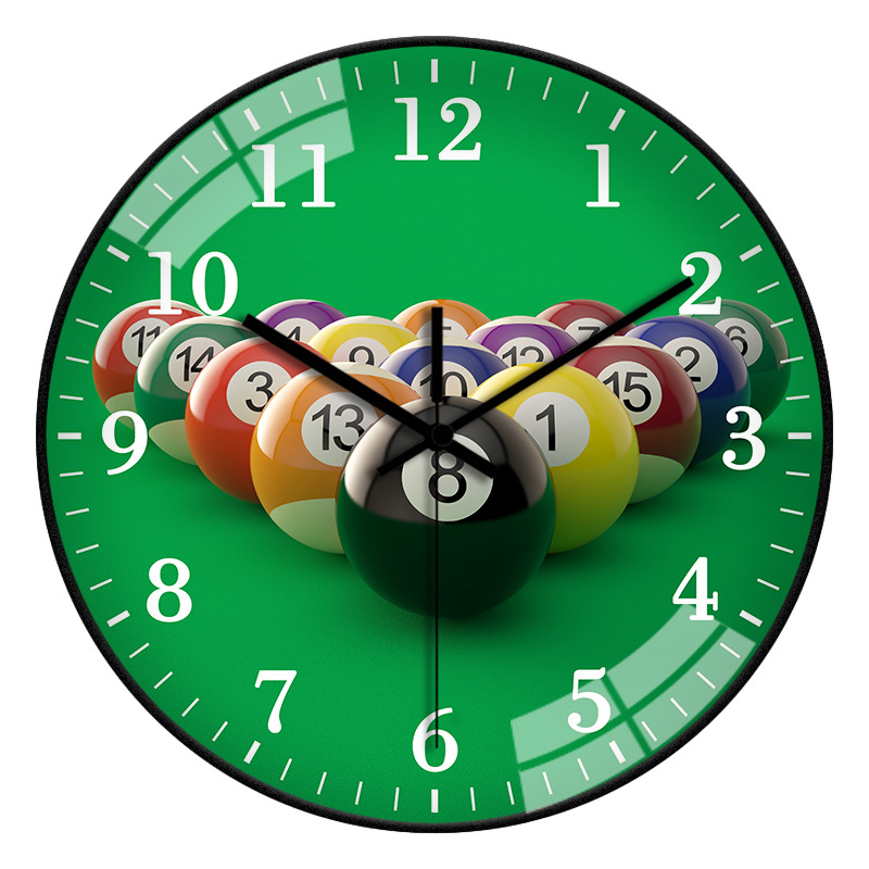 Zidni sat za dvoranu za bilijar | Moderan stil, baterijsko napajanje, kvarcni pogon, plastično kućište