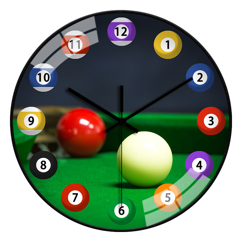 Zidni sat za dvoranu za bilijar | Moderan stil, baterijsko napajanje, kvarcni pogon, plastično kućište