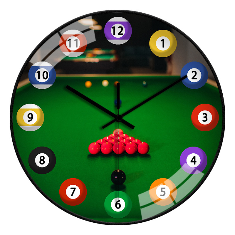 Zidni sat za dvoranu za bilijar | Moderan stil, baterijsko napajanje, kvarcni pogon, plastično kućište
