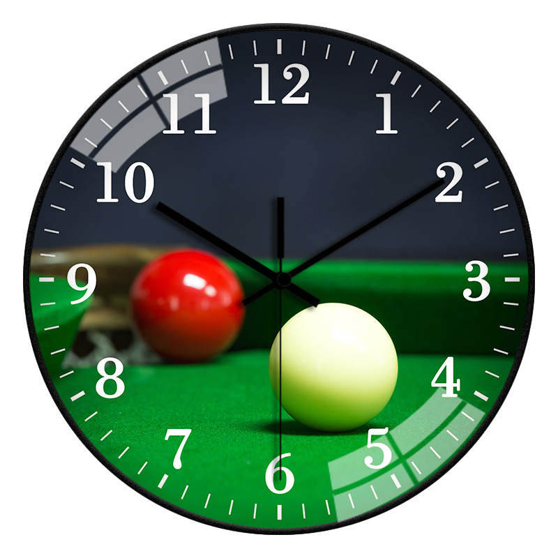 Zidni sat za dvoranu za bilijar | Moderan stil, baterijsko napajanje, kvarcni pogon, plastično kućište