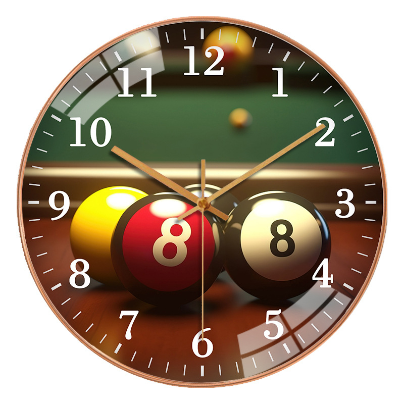 Zidni sat za dvoranu za bilijar | Moderan stil, baterijsko napajanje, kvarcni pogon, plastično kućište