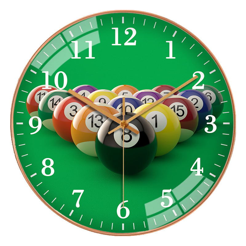 Zidni sat za dvoranu za bilijar | Moderan stil, baterijsko napajanje, kvarcni pogon, plastično kućište
