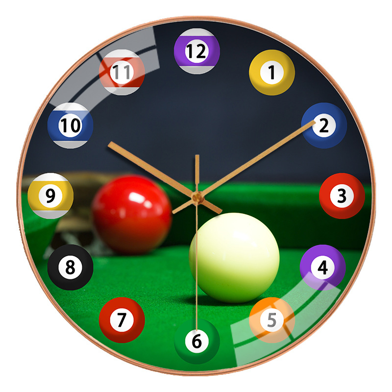 Zidni sat za dvoranu za bilijar | Moderan stil, baterijsko napajanje, kvarcni pogon, plastično kućište
