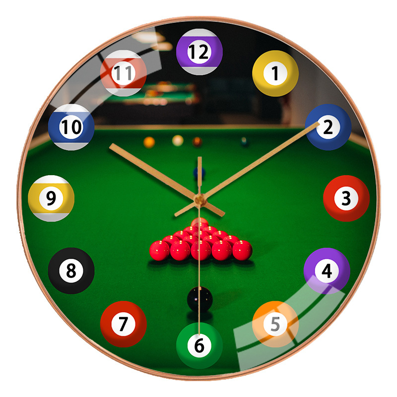 Zidni sat za dvoranu za bilijar | Moderan stil, baterijsko napajanje, kvarcni pogon, plastično kućište