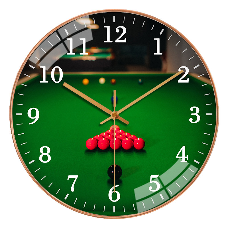 Zidni sat za dvoranu za bilijar | Moderan stil, baterijsko napajanje, kvarcni pogon, plastično kućište