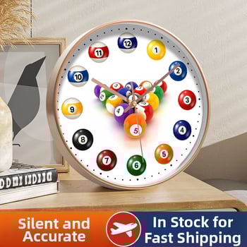 Ρολόι τοίχου - αθόρυβη κίνηση quartz, στρογγυλό πλαστικό περίβλημα, γυάλινο κάλυμμα, διακοσμητικό