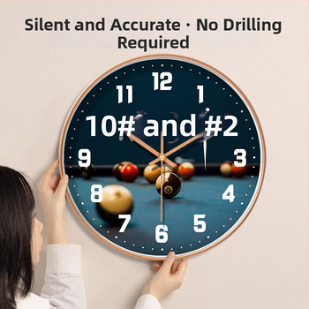 Ρολόι τοίχου - αθόρυβη κίνηση quartz, στρογγυλό πλαστικό περίβλημα, γυάλινο κάλυμμα, διακοσμητικό