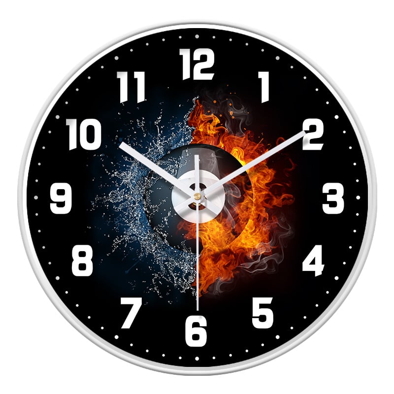 Ρολόι τοίχου - αθόρυβη κίνηση quartz, στρογγυλό πλαστικό περίβλημα, γυάλινο κάλυμμα, διακοσμητικό