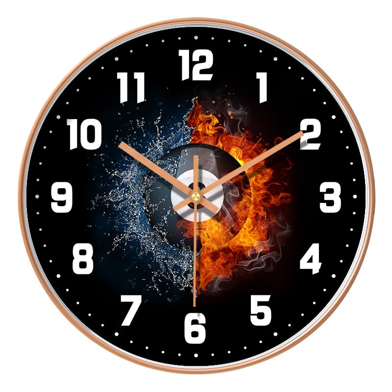 Ρολόι τοίχου - αθόρυβη κίνηση quartz, στρογγυλό πλαστικό περίβλημα, γυάλινο κάλυμμα, διακοσμητικό