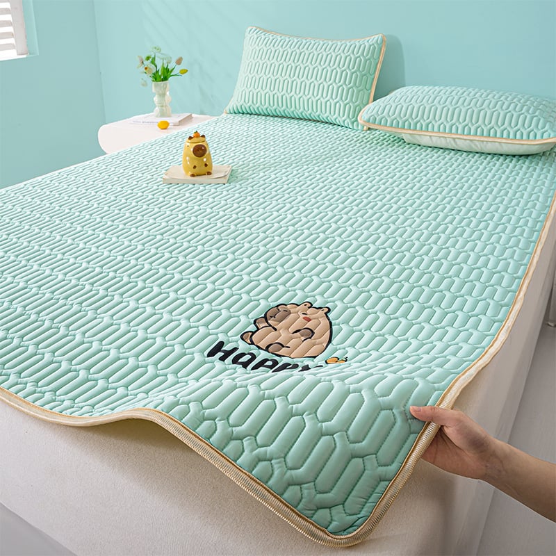 Latekso Ice Silk čiužinio kilimėlis, latekso kiekis 90%+, skalbiamas, spausdintas audinys