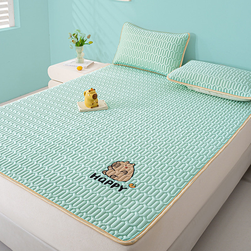 Latekso Ice Silk čiužinio kilimėlis, latekso kiekis 90%+, skalbiamas, spausdintas audinys