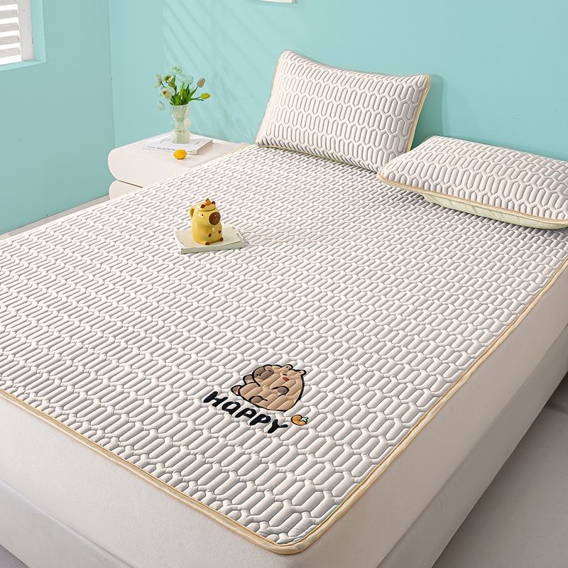 Latekso Ice Silk čiužinio kilimėlis, latekso kiekis 90%+, skalbiamas, spausdintas audinys