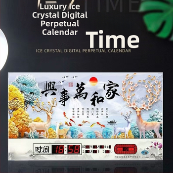 Ρολόι τοίχου με διαρκές ημερολόγιο και LED οθόνη – ηλεκτρονικό, εξωτερική τροφοδοσία, ορθογώνιο μεταλλικό περίβλημα με tempered glass