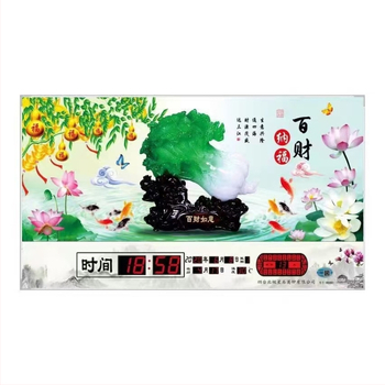 Ρολόι τοίχου με διαρκές ημερολόγιο και LED οθόνη – ηλεκτρονικό, εξωτερική τροφοδοσία, ορθογώνιο μεταλλικό περίβλημα με tempered glass