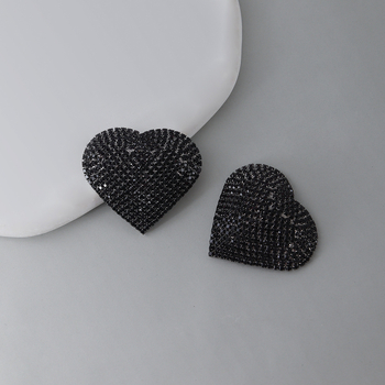 Patch θηλής με στρας, ένθετο από κράμα με τεχνητούς λίθους, μορφή φούντας, ηλεκτροπλατινωμένη επίστρωση