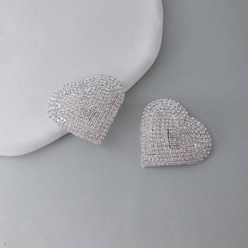 Patch θηλής με στρας, ένθετο από κράμα με τεχνητούς λίθους, μορφή φούντας, ηλεκτροπλατινωμένη επίστρωση