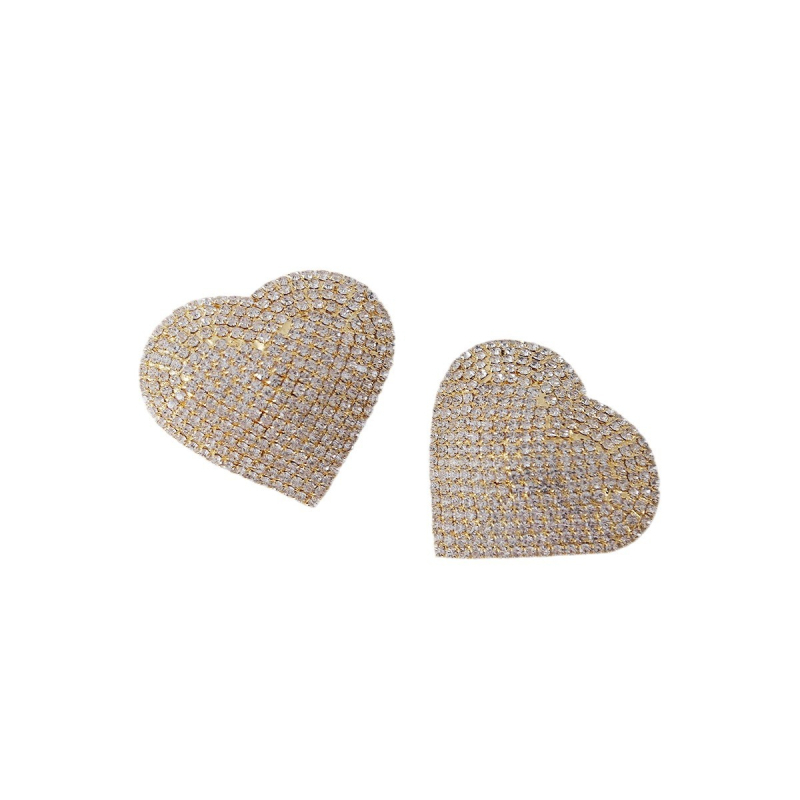 Patch θηλής με στρας, ένθετο από κράμα με τεχνητούς λίθους, μορφή φούντας, ηλεκτροπλατινωμένη επίστρωση