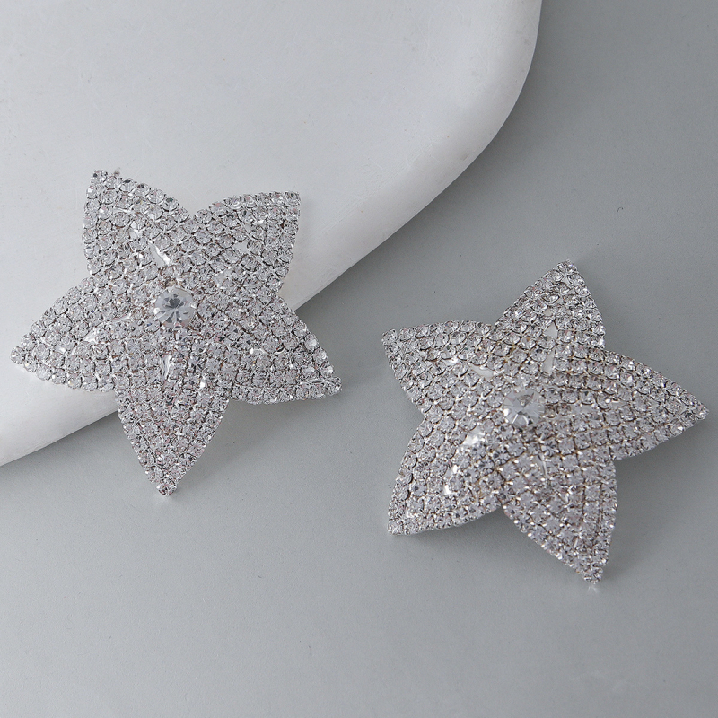 Patch θηλής με στρας, ένθετο από κράμα με τεχνητούς λίθους, μορφή φούντας, ηλεκτροπλατινωμένη επίστρωση