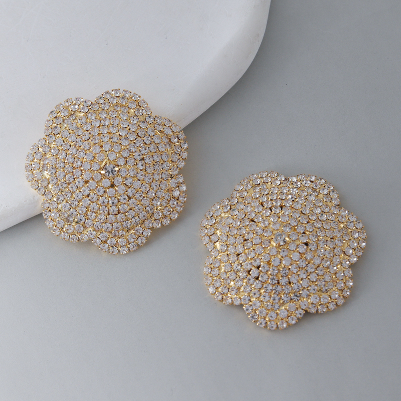 Patch θηλής με στρας, ένθετο από κράμα με τεχνητούς λίθους, μορφή φούντας, ηλεκτροπλατινωμένη επίστρωση