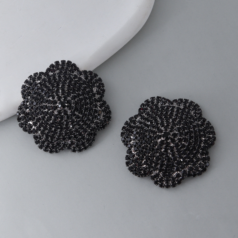 Patch θηλής με στρας, ένθετο από κράμα με τεχνητούς λίθους, μορφή φούντας, ηλεκτροπλατινωμένη επίστρωση