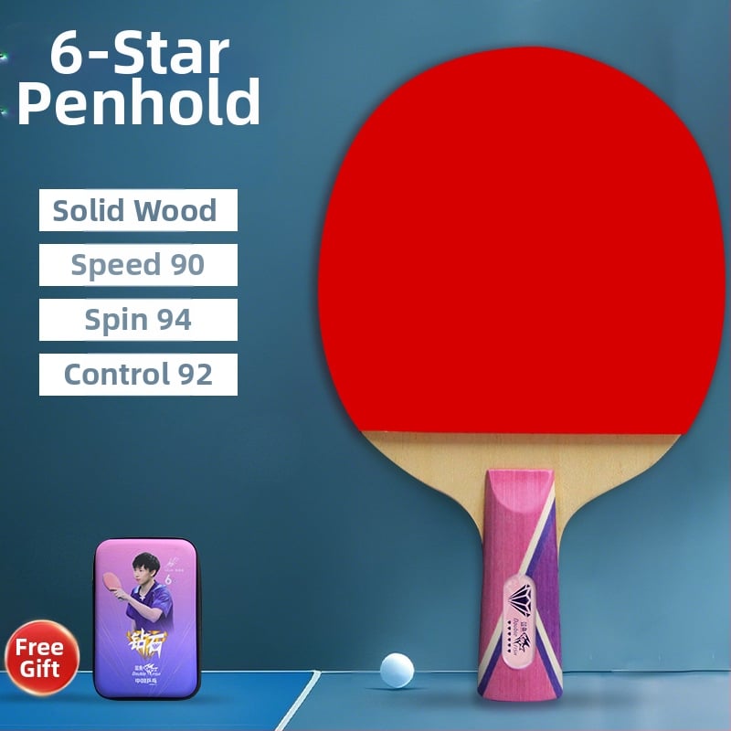 Pisces Diamond Series ρακέτα επιτραπέζιας, λεπίδα Basswood, λάστιχο κατά του κολλήματος, πλευρικός χτύπος, για εκπαίδευση και αγώνες