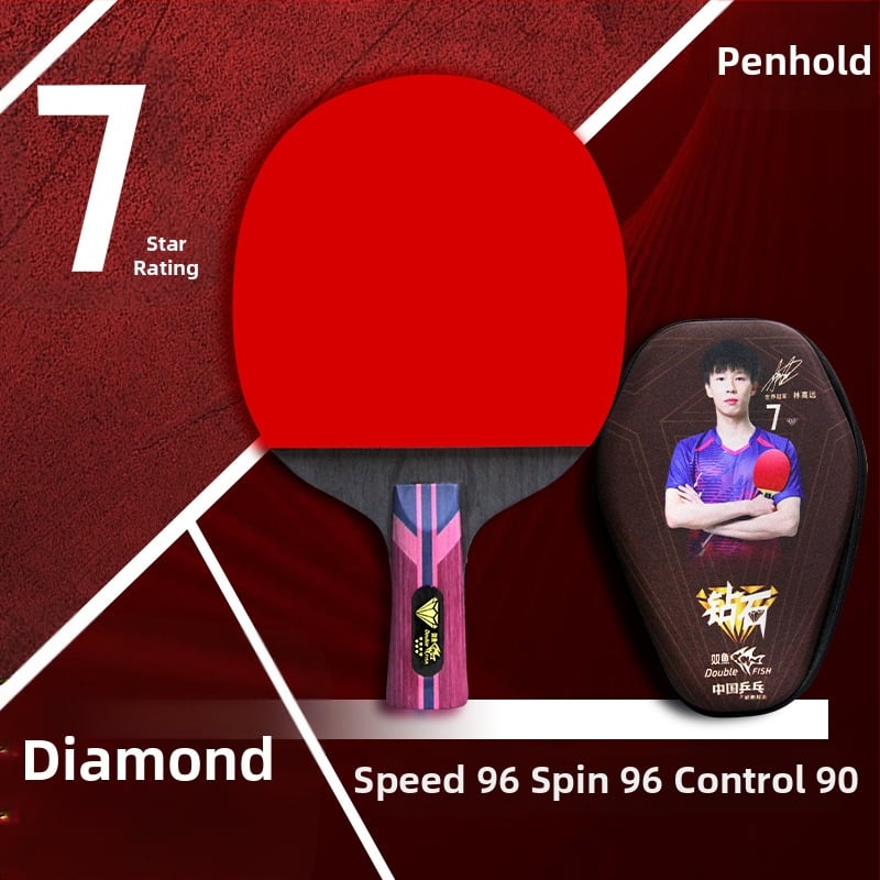 Pisces Diamond Series ρακέτα επιτραπέζιας, λεπίδα Basswood, λάστιχο κατά του κολλήματος, πλευρικός χτύπος, για εκπαίδευση και αγώνες