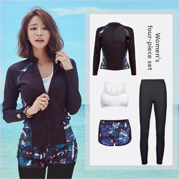 Unisex ilgos rankoves maudymosi kostiumėlis su užtrauktuku, saulės apsauga, vientisas spalvos, aukšta elastinė, tinkamas plaukioti ir banglentininkams