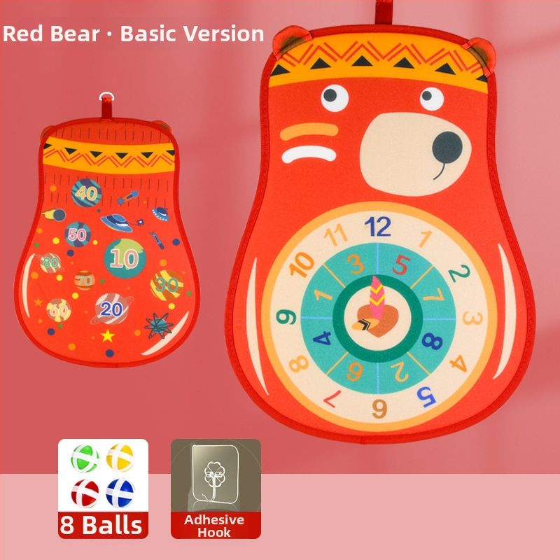 Visklemäng lipilise sihtkolliga pall ja imav tahvel — Qi Xiaonan; materjal: karvane kangas; vanusgrupp: 4–6 aastat