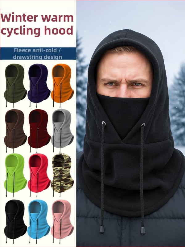 Dviračių veido kaukė su fliso įdėklu, poliesterio audinys, vėjo atspari, su raišteliu, unisex