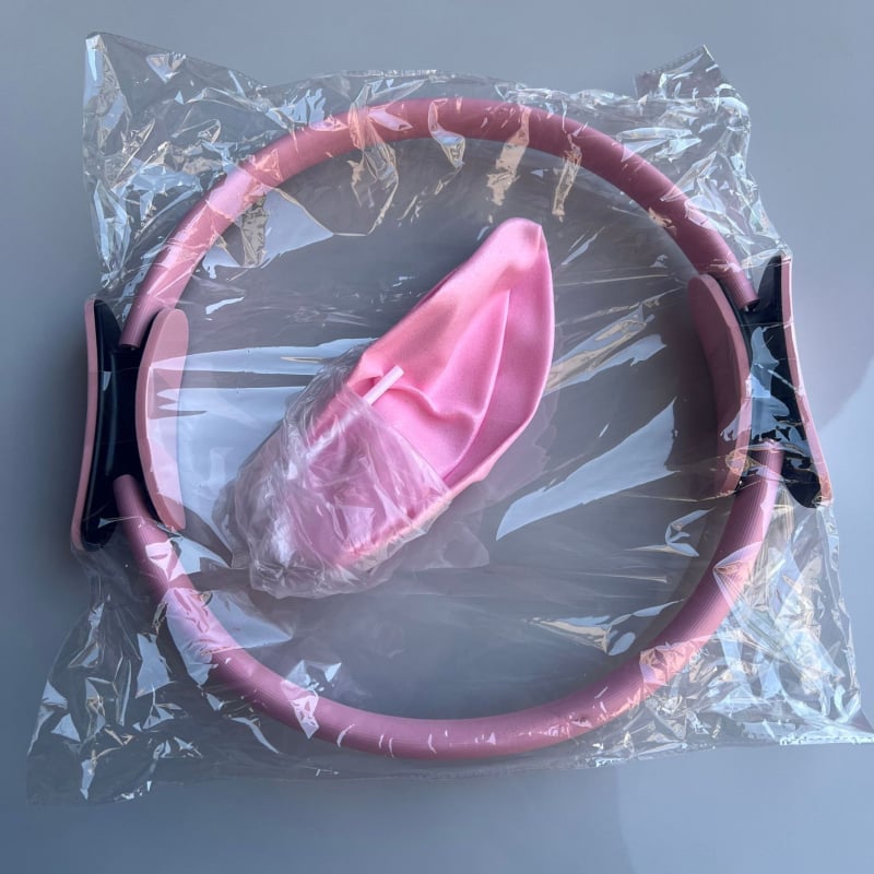 Rujia Pilates žiedas – penkių dalių rinkinys su pripučiamu jogos kamuoliu ir tempimo juostomis, PVC, 100 g