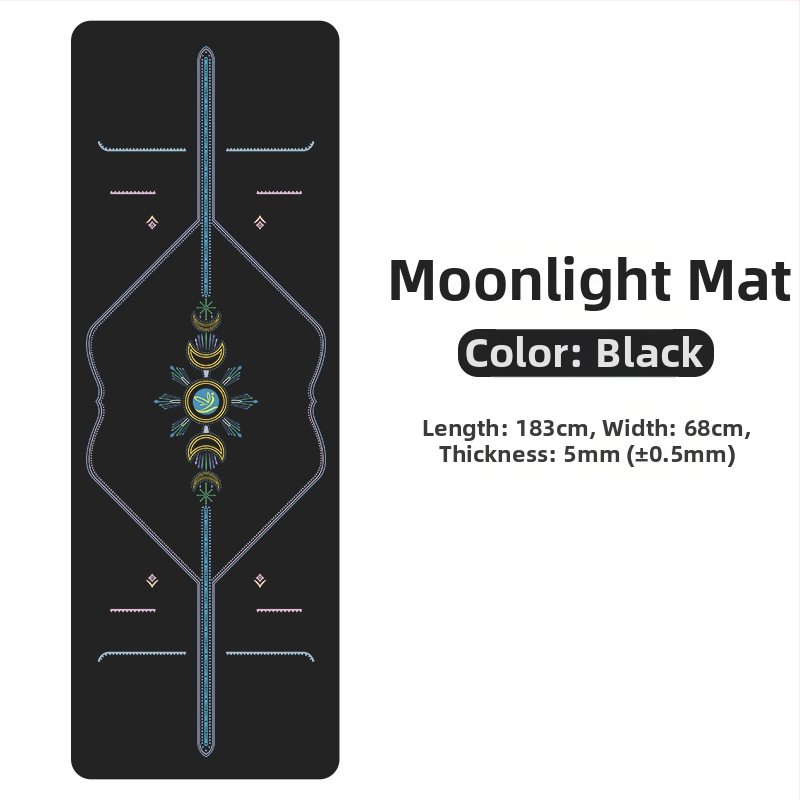 Йога мат PU естествен каучук, противохлъзгаща повърхност, цветен принт, за начинаещи, домашна фитнес тренировка