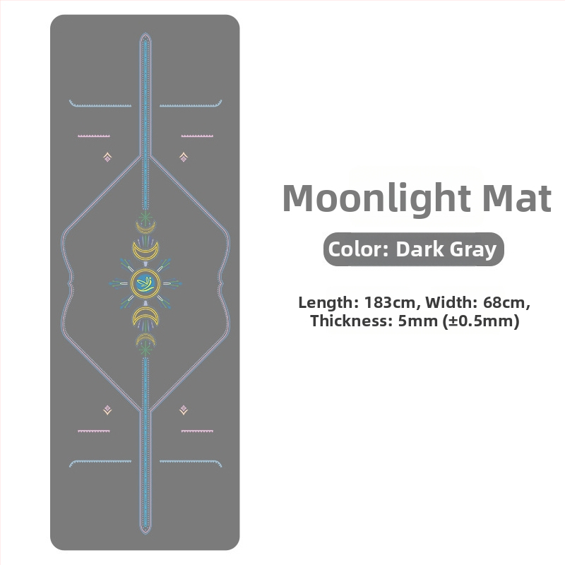 Йога мат PU естествен каучук, противохлъзгаща повърхност, цветен принт, за начинаещи, домашна фитнес тренировка