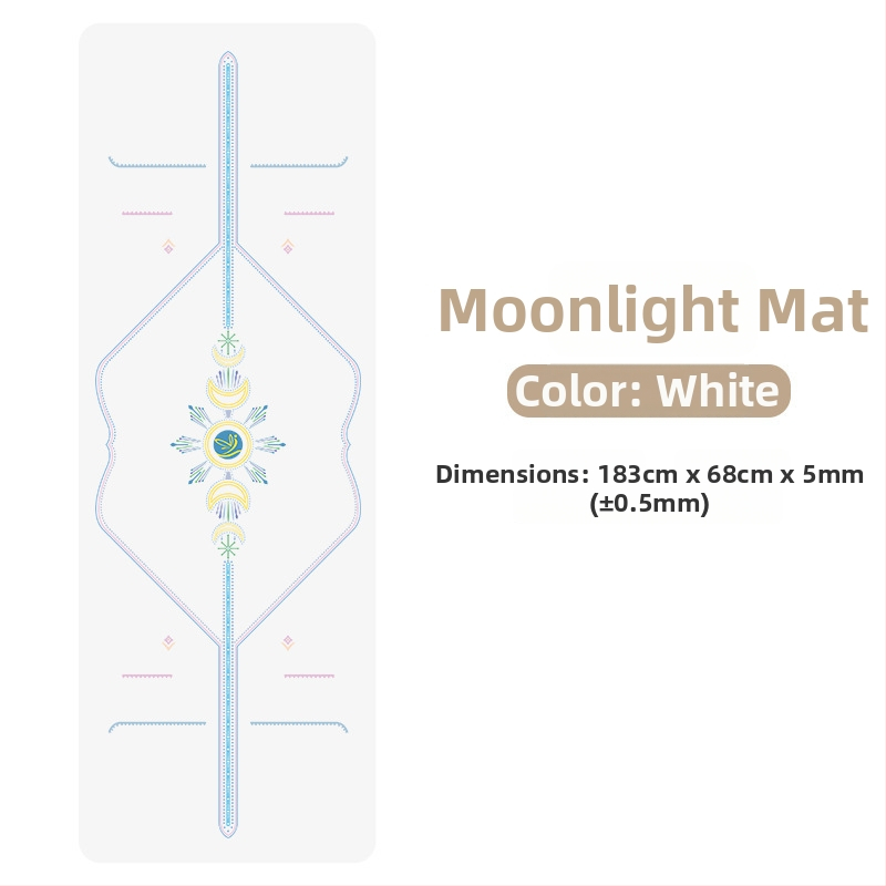 Йога мат PU естествен каучук, противохлъзгаща повърхност, цветен принт, за начинаещи, домашна фитнес тренировка