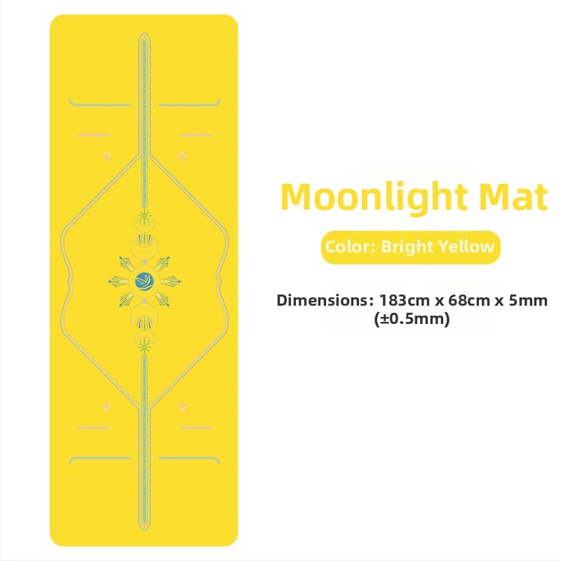 Йога мат PU естествен каучук, противохлъзгаща повърхност, цветен принт, за начинаещи, домашна фитнес тренировка