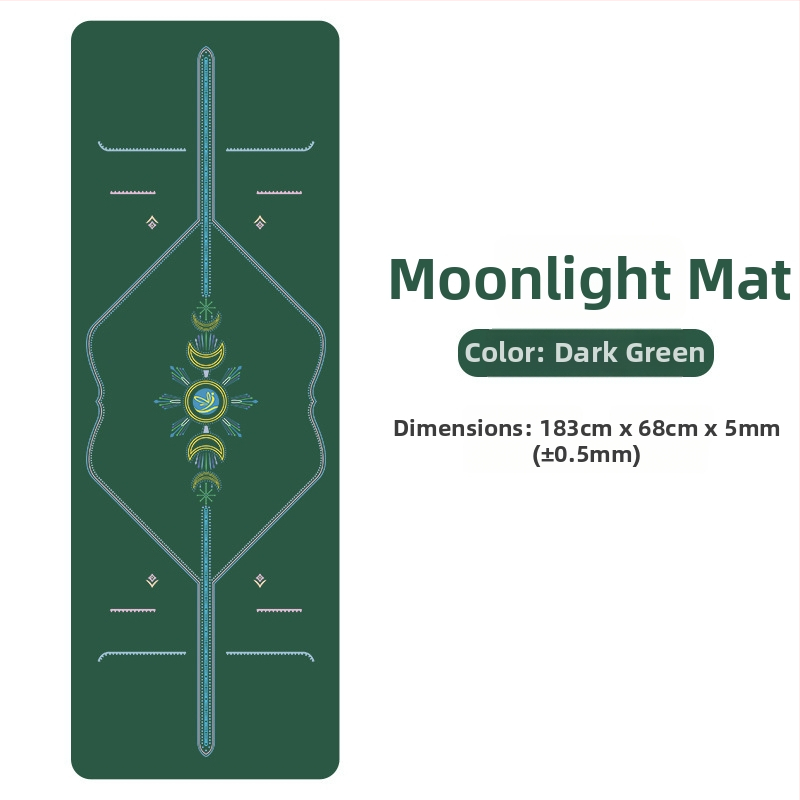 Йога мат PU естествен каучук, противохлъзгаща повърхност, цветен принт, за начинаещи, домашна фитнес тренировка