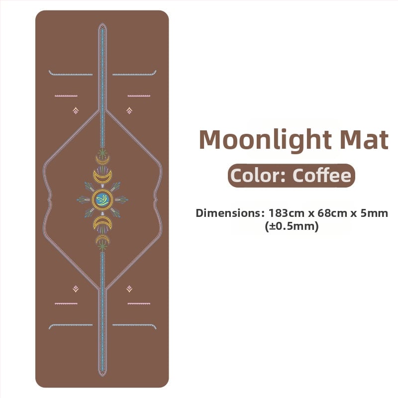 Йога мат PU естествен каучук, противохлъзгаща повърхност, цветен принт, за начинаещи, домашна фитнес тренировка