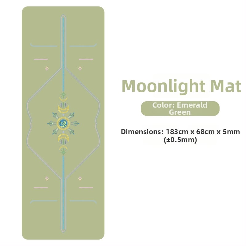 Йога мат PU естествен каучук, противохлъзгаща повърхност, цветен принт, за начинаещи, домашна фитнес тренировка