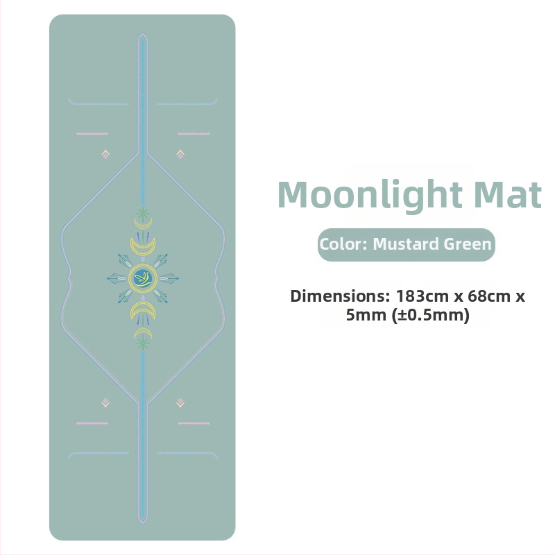 Йога мат PU естествен каучук, противохлъзгаща повърхност, цветен принт, за начинаещи, домашна фитнес тренировка