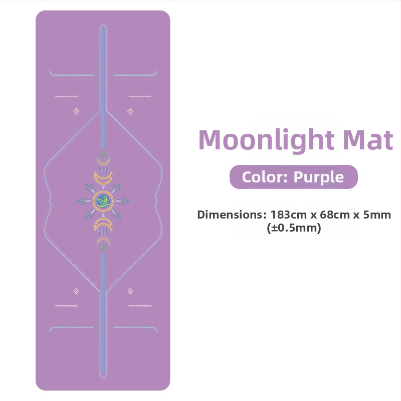 Йога мат PU естествен каучук, противохлъзгаща повърхност, цветен принт, за начинаещи, домашна фитнес тренировка