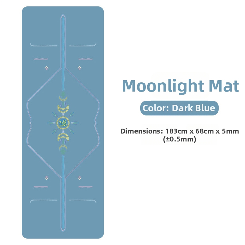 Йога мат PU естествен каучук, противохлъзгаща повърхност, цветен принт, за начинаещи, домашна фитнес тренировка