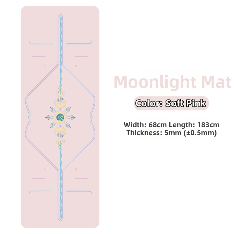 Йога мат PU естествен каучук, противохлъзгаща повърхност, цветен принт, за начинаещи, домашна фитнес тренировка