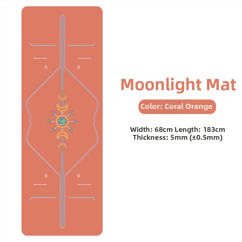 Йога мат PU естествен каучук, противохлъзгаща повърхност, цветен принт, за начинаещи, домашна фитнес тренировка