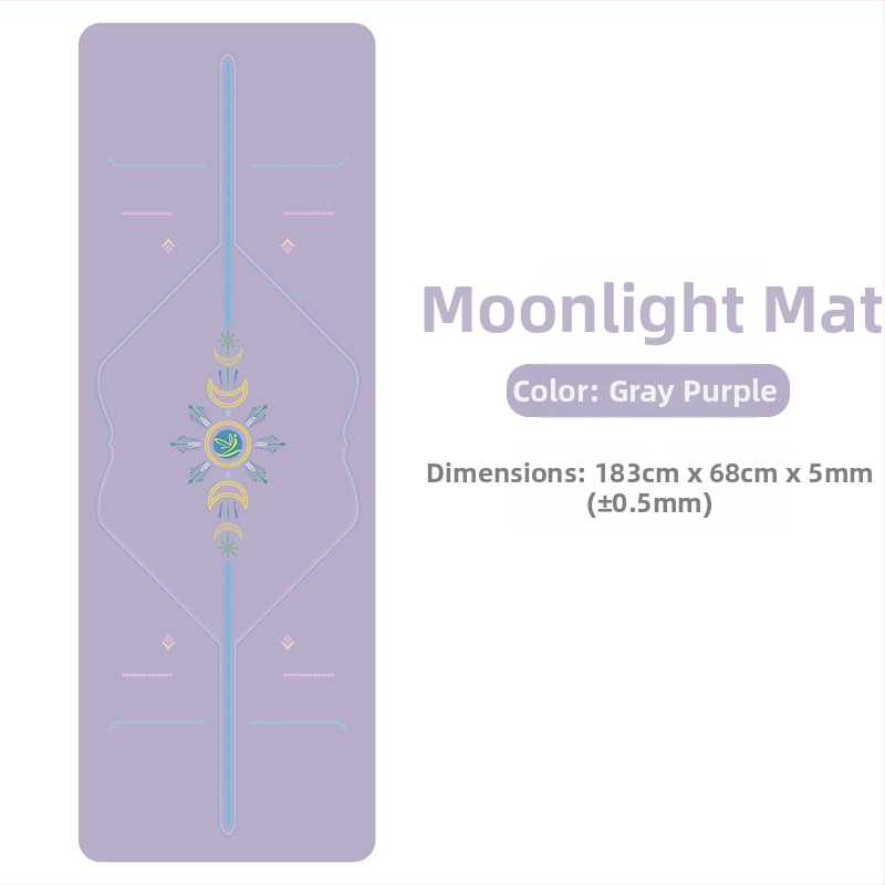 Йога мат PU естествен каучук, противохлъзгаща повърхност, цветен принт, за начинаещи, домашна фитнес тренировка