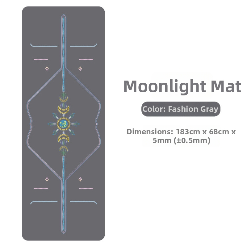 Йога мат PU естествен каучук, противохлъзгаща повърхност, цветен принт, за начинаещи, домашна фитнес тренировка