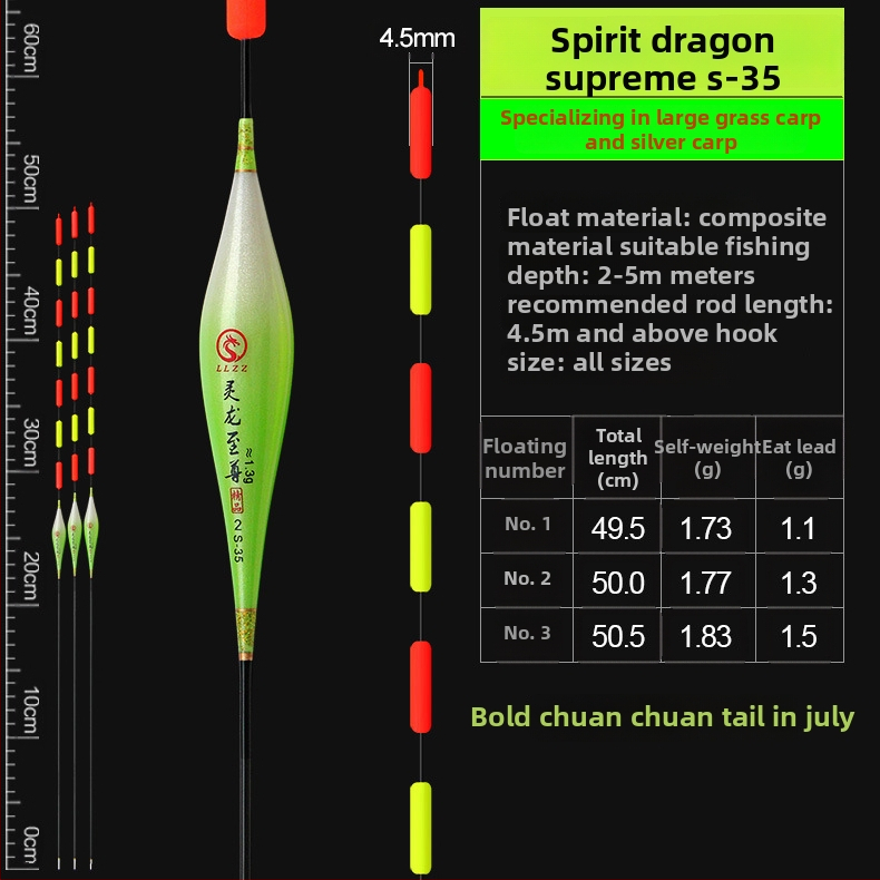 Függőleges sodrású horgászúszó Spirit dragon supreme, Nano anyag, Linxiang eredet