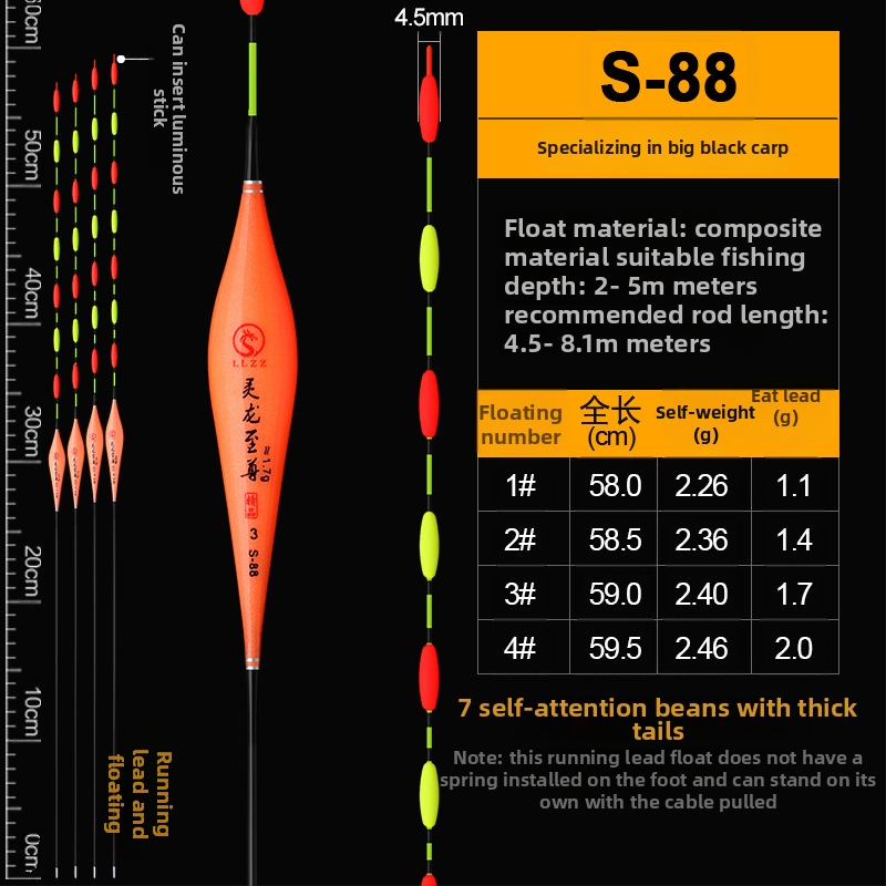 Függőleges sodrású horgászúszó Spirit dragon supreme, Nano anyag, Linxiang eredet