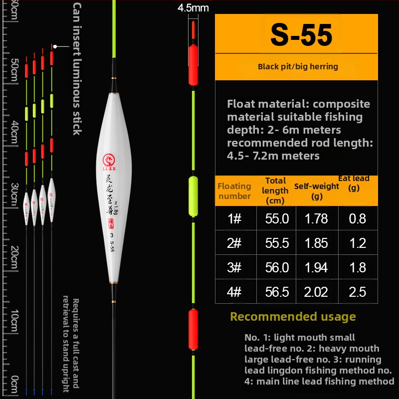 Függőleges sodrású horgászúszó Spirit dragon supreme, Nano anyag, Linxiang eredet