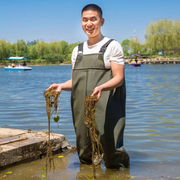 PVC žvejybos kelnės, atsparios dilimui, atsparios vandeniui, su 1 kišene su gaubteliu, prekinis ženklas Trustworthy beauty