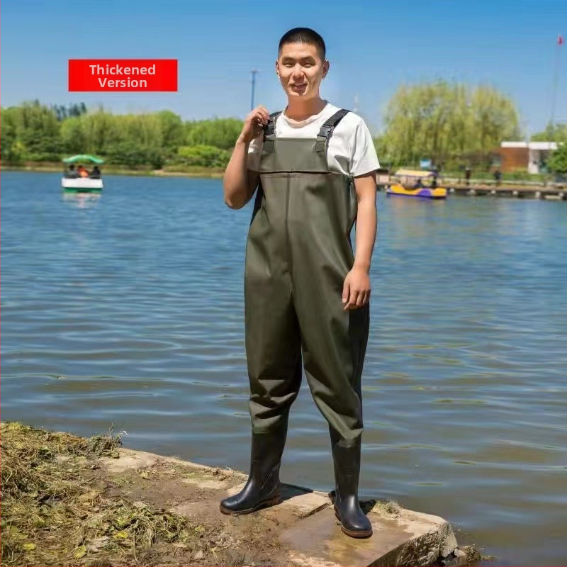 PVC žvejybos kelnės, atsparios dilimui, atsparios vandeniui, su 1 kišene su gaubteliu, prekinis ženklas Trustworthy beauty