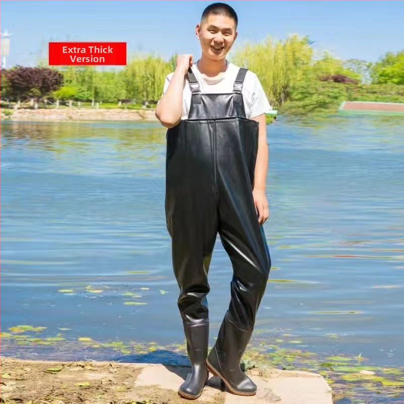 PVC žvejybos kelnės, atsparios dilimui, atsparios vandeniui, su 1 kišene su gaubteliu, prekinis ženklas Trustworthy beauty
